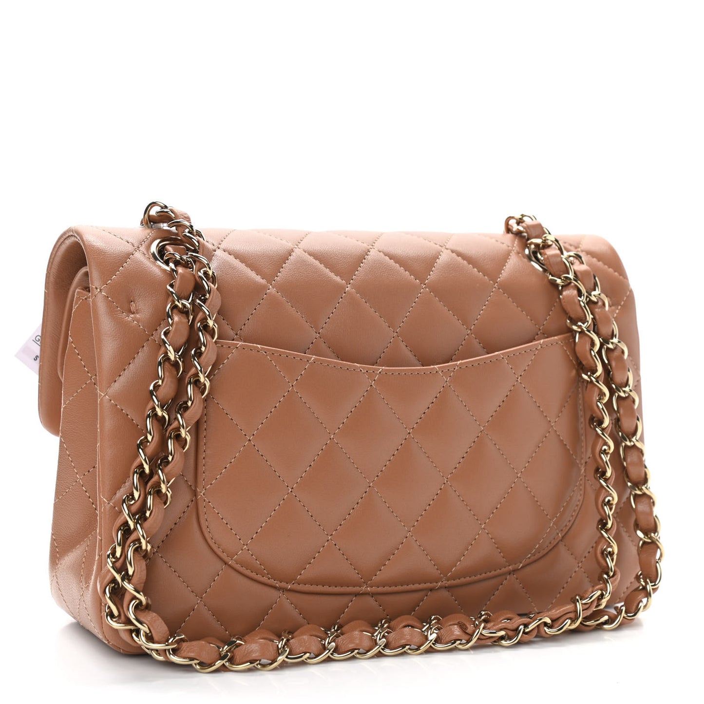 Lambskin Quilted Small Double Flap Brown