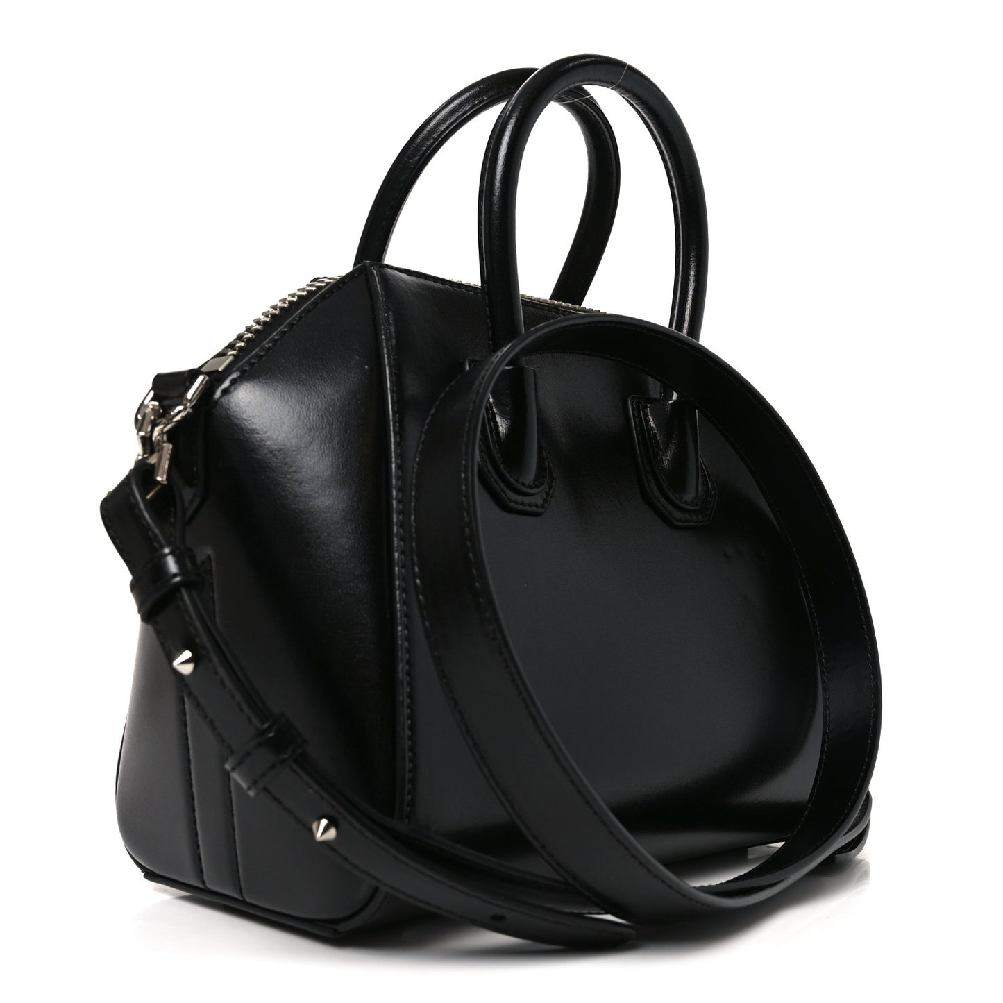 Shiny Lord Calfskin Mini Antigona Black