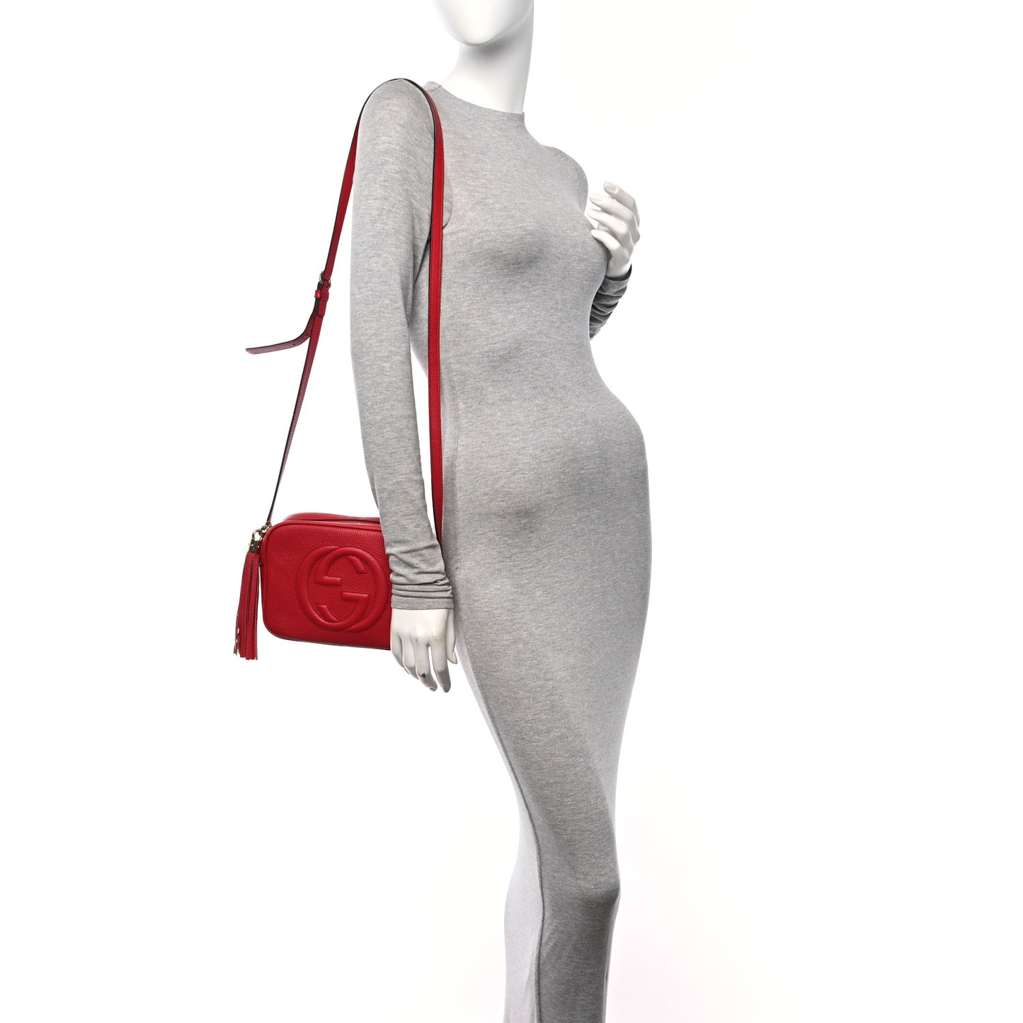 Pebbled Calfskin Small Soho Disco Bag Vibrant Red