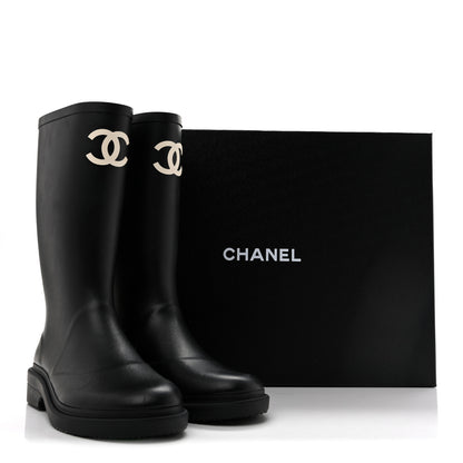 Chanel Caoutchouk CC High Boots 38 Black 11 of 11