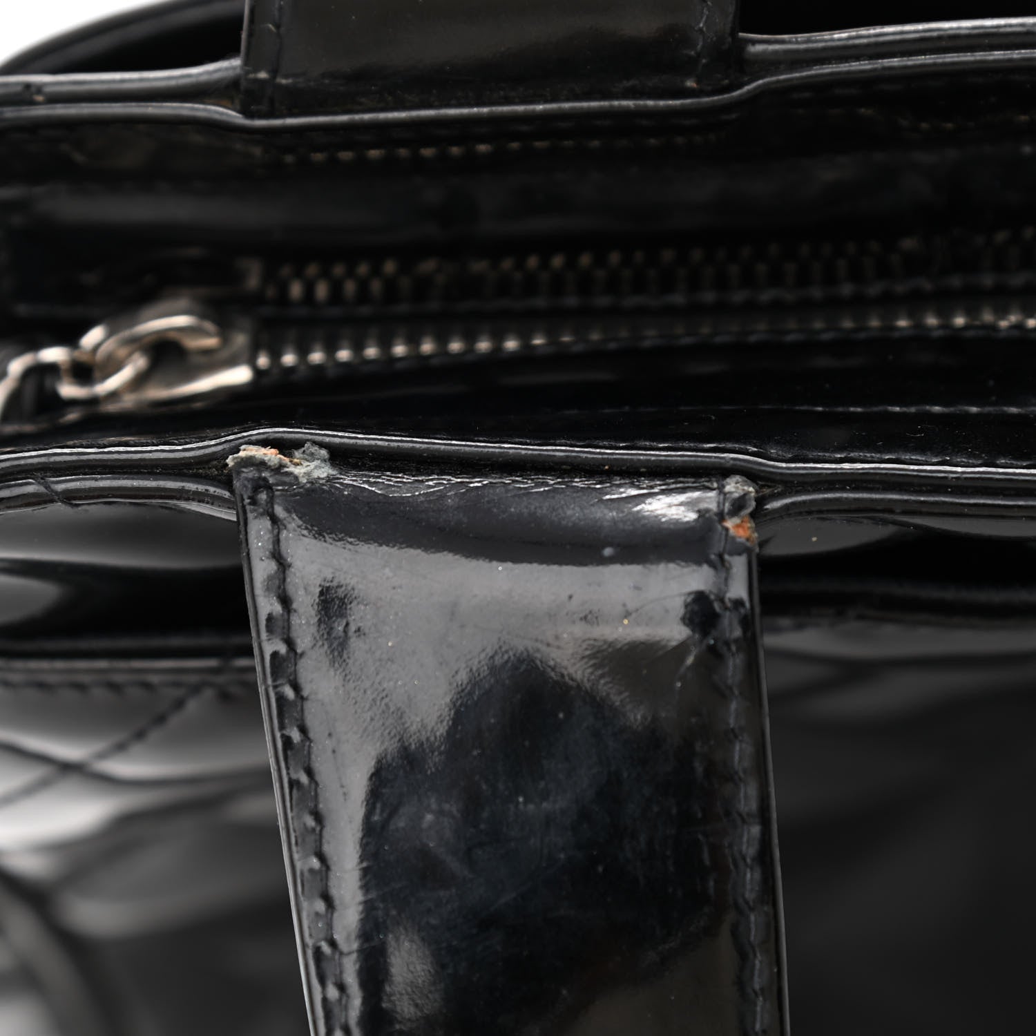 Chanel Patent Quilted Shoulder Bag Black 14 of 16