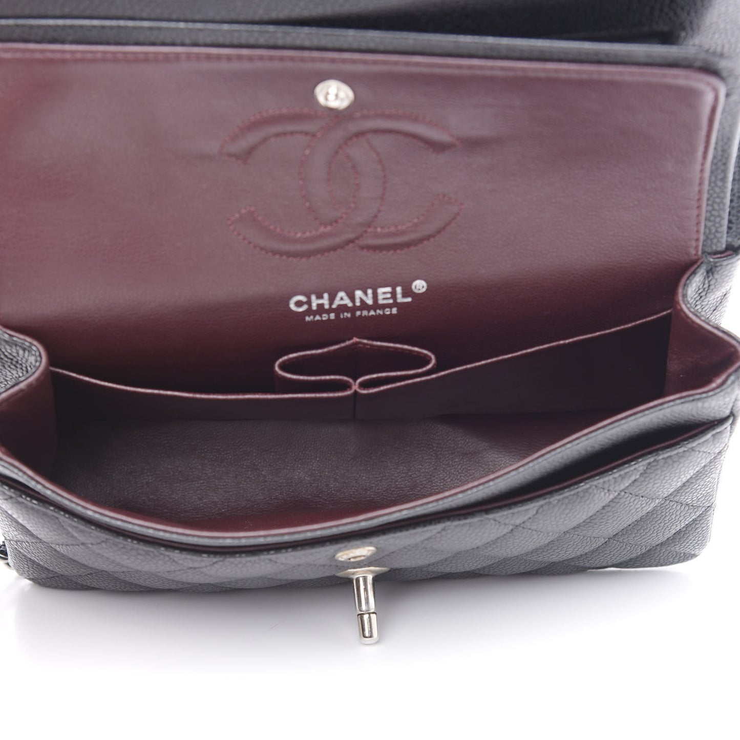 Caviar Quilted Small Double Flap Black