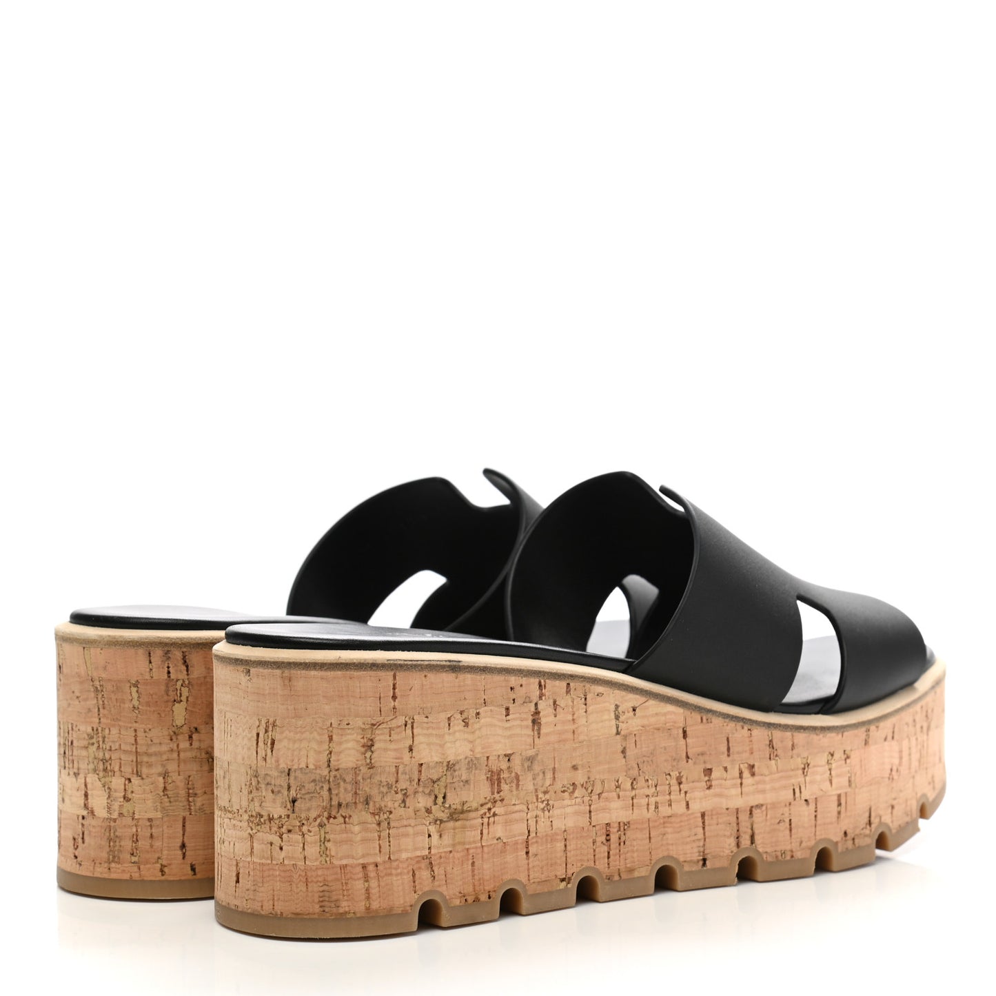 Calfskin Cork Eze 30 Sandals 40 Black