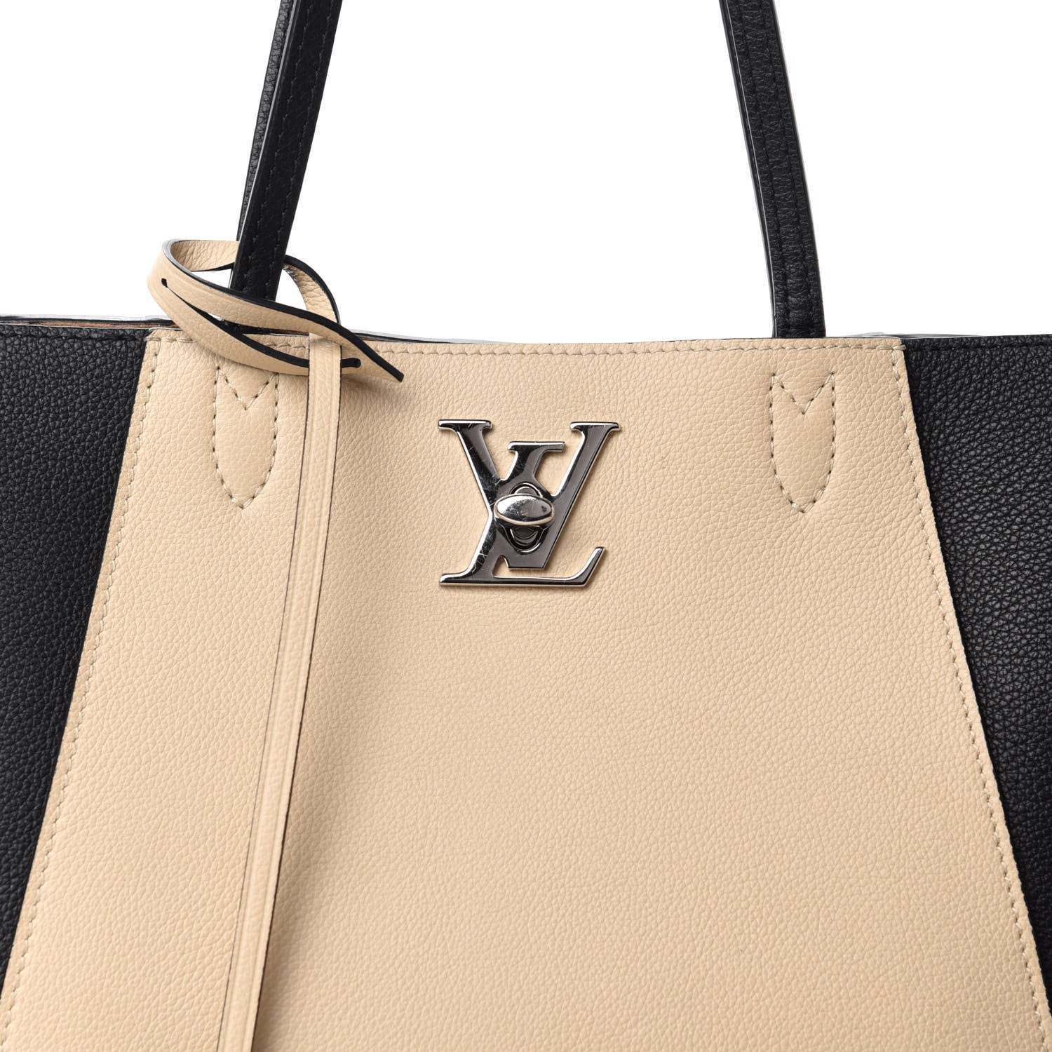 Louis Vuitton Calfskin Lockme Go Tote Black Vanilla 19 of 19