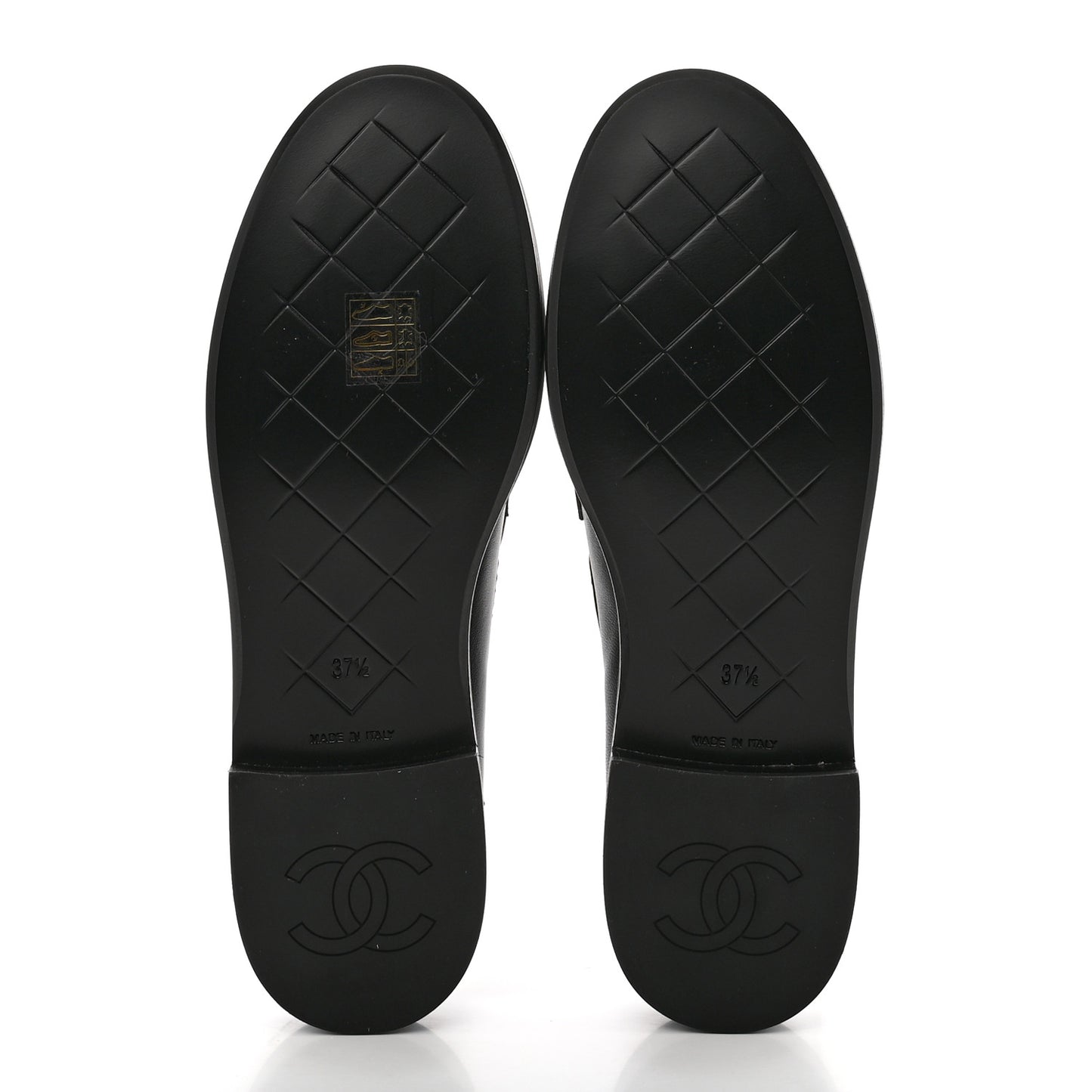 Lambskin Quilted CC Turnlock Loafers 37.5 Black