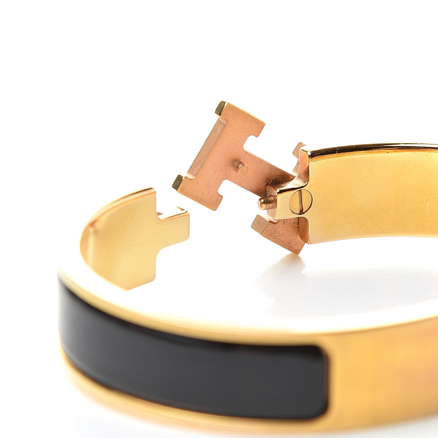 Enamel Narrow Clic Clac H Bracelet PM Black