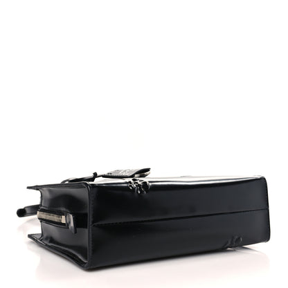 Prada Spazzolato Floral Mini Re-Edition 1995 Double Handle Handbag Black 4 of 8