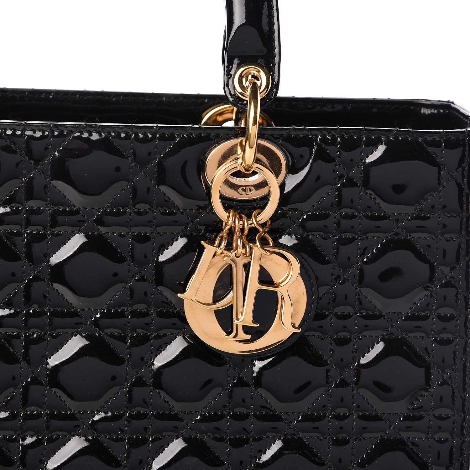 Christian Dior Patent Cannage Large Lady Dior Black 8 of 10