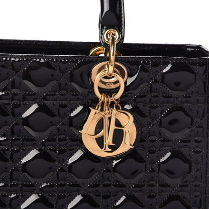 Christian Dior Patent Cannage Large Lady Dior Black 8 of 10