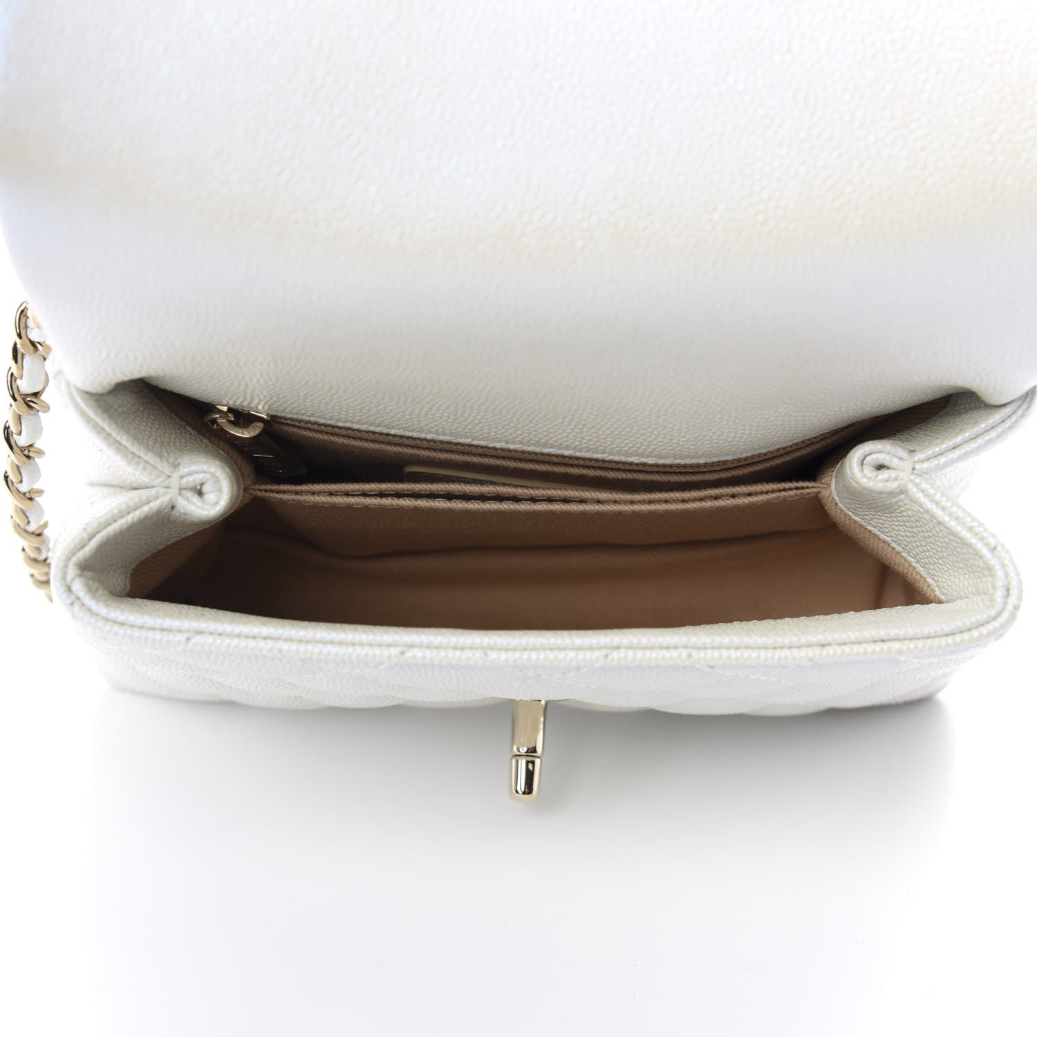 Chanel Iridescent Caviar Quilted Extra Mini Coco Handle Flap White 5 of 11