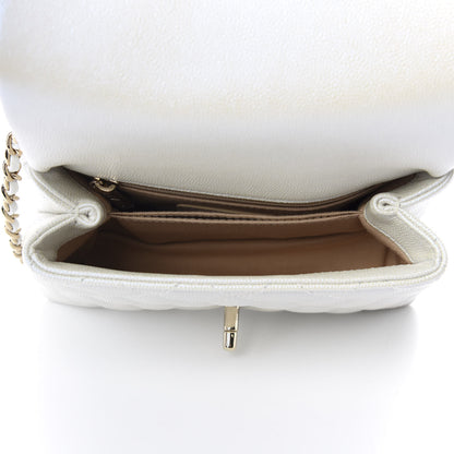 Chanel Iridescent Caviar Quilted Extra Mini Coco Handle Flap White 5 of 11