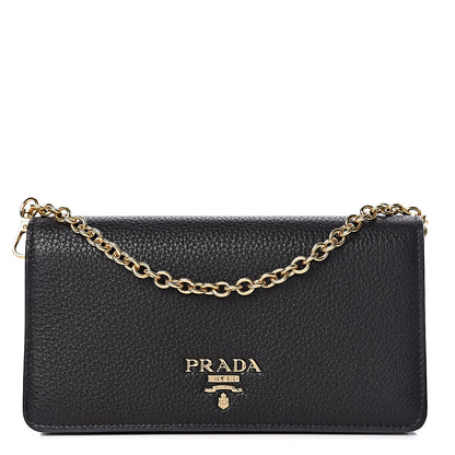 Prada Vitello Daino Mini Crossbody Bag Black 1 of 11
