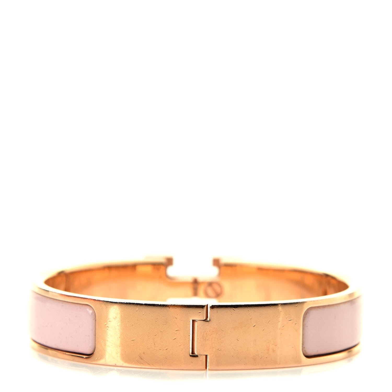 Hermes Enamel Narrow Clic Clac H Bracelet PM Rose Cassata 2 of 3