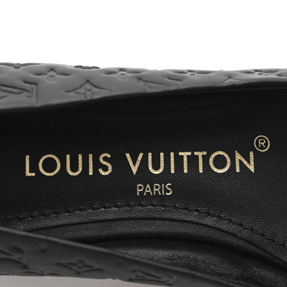 Louis Vuitton Calfskin Monogram Embossed Nina Ballerina Flats 36 Black 7 of 8