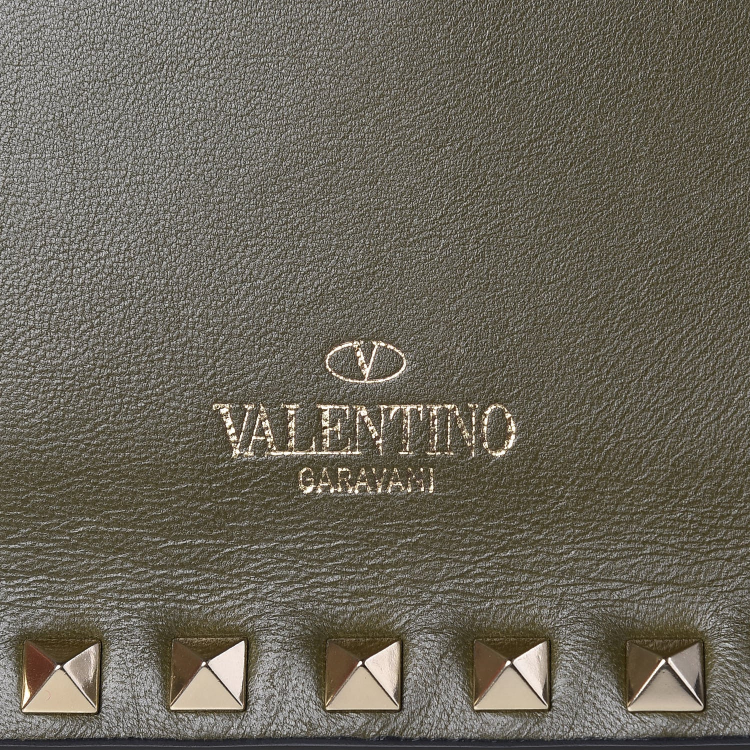 Valentino Garavani Nappa Rockstud Wristlet Clutch Army Green 7 of 12