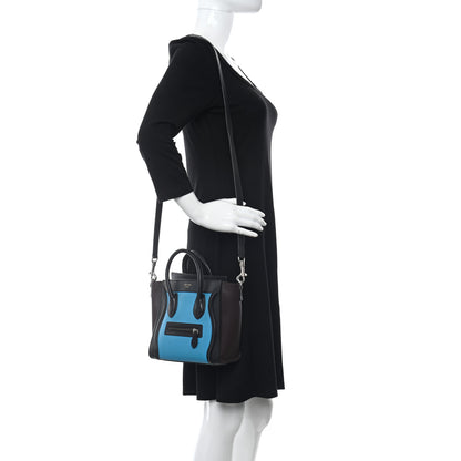 Celine Smooth Calfskin Nano Tri-Color Luggage Turquoise 2 of 17