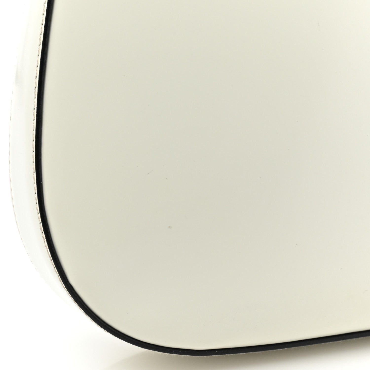 Prada Spazzolato Cleo Flap Adjustable Strap Shoulder Bag White Black 10 of 16