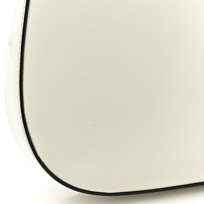 Prada Spazzolato Cleo Flap Adjustable Strap Shoulder Bag White Black 10 of 16
