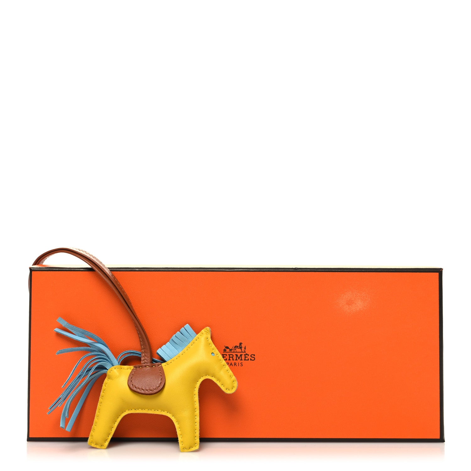 Hermes Milo Lambskin Grigri Rodeo Horse Bag Charm PM Jaune De Naples 4 of 4