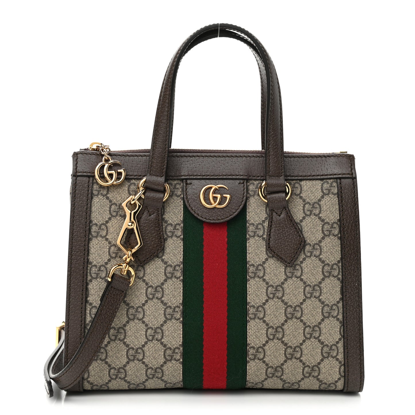 GG Supreme Monogram Small Ophidia Tote Bag Brown