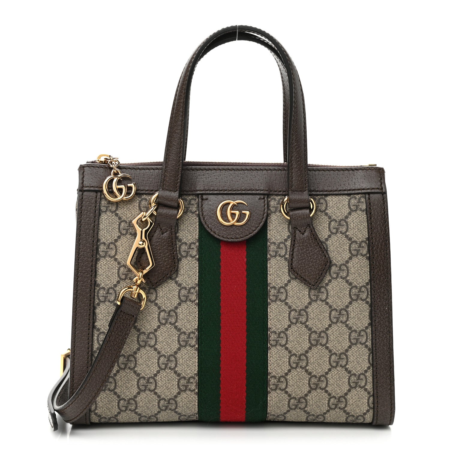 Gucci GG Supreme Monogram Small Ophidia Tote Bag Brown 1 of 10