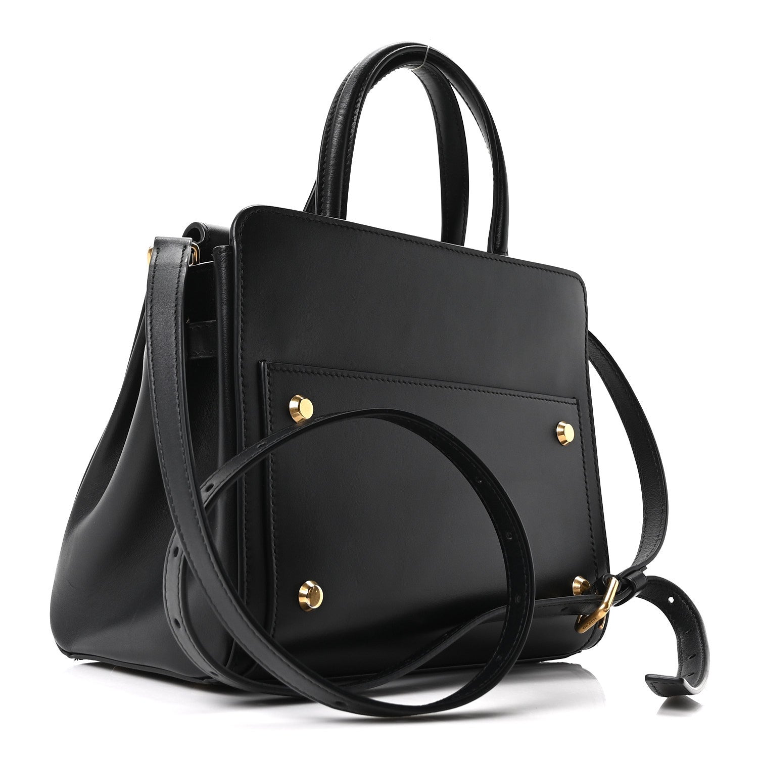 Balenciaga Shiny Box Calfskin Small Money Tote Black 2 of 8