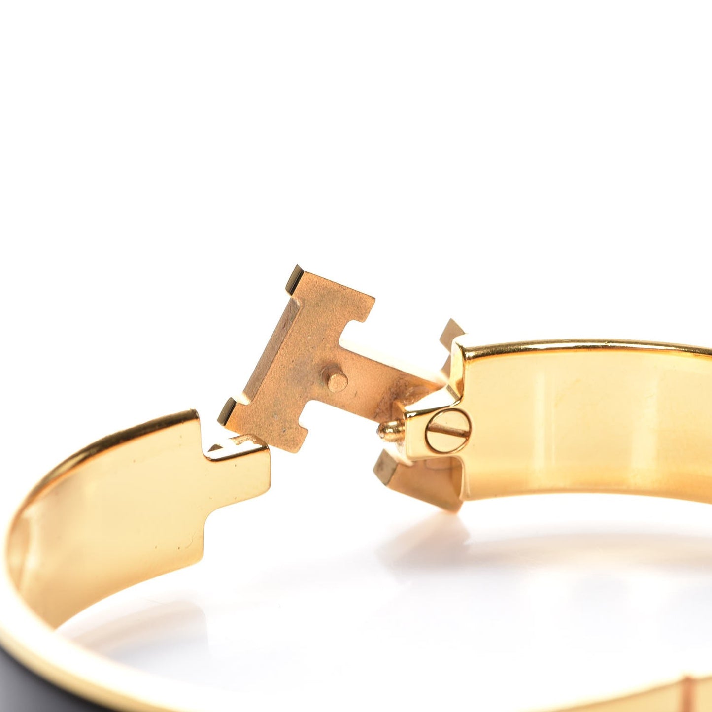 Enamel Narrow Clic Clac H Bracelet PM Black