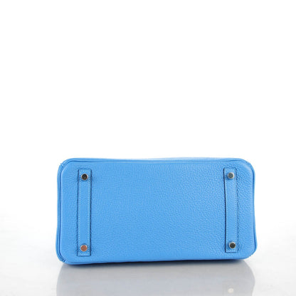 Hermes Taurillon Clemence Birkin 30 Bleu Paradis 6 of 23