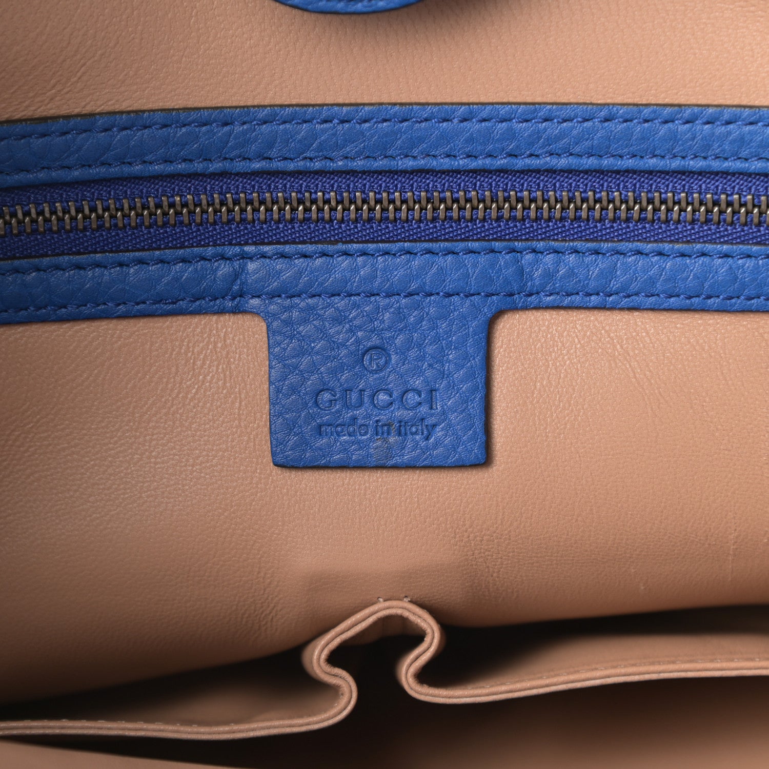 Gucci Suede Bamboo Fringe Small Shopper Tote Blue 6 of 13