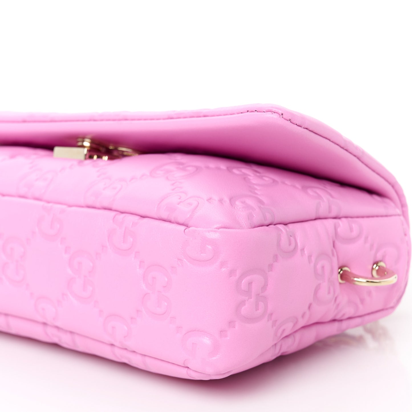 Lambskin Embossed Small GG Milano Top Handle Shoulder Bag Pink