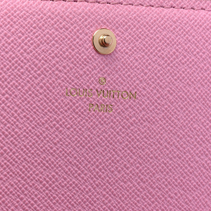 Louis Vuitton Damier Ebene 2022 Christmas Animation Paris Sarah Wallet Pink 6 of 8