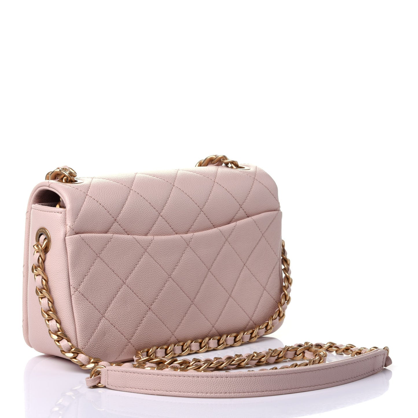 Caviar Quilted Small Fashion Therapy Flap Bag Beige