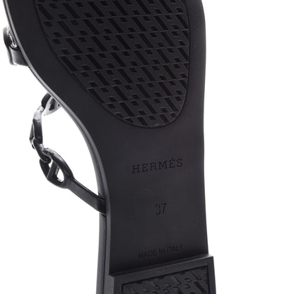 Hermes Rubber Chaine d'Ancre Rivage Sandals 37 Black 6 of 8
