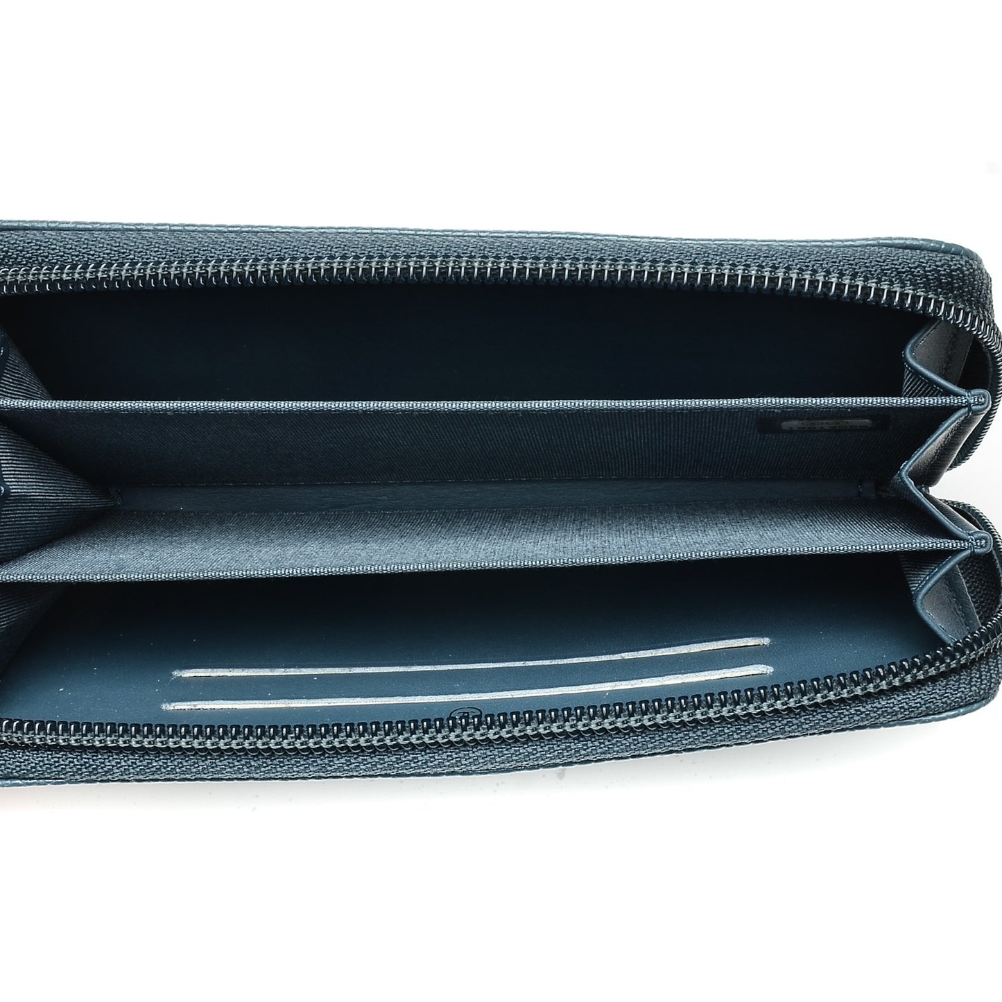 Caviar Small Timeless CC Zip Around Wallet Blue