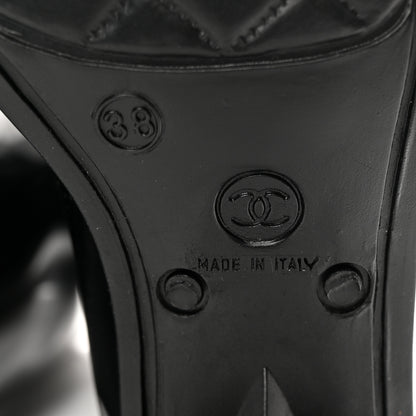 Chanel Rubber Camellia Rain Boots 38 Black 6 of 14