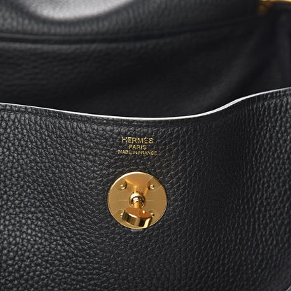 Hermes Taurillon Clemence Lindy 26 Black 6 of 11