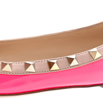 Valentino Garavani Patent Nappa Rockstud Ballerina Flats 37 Fuxia Fluo Poudre 4 of 9