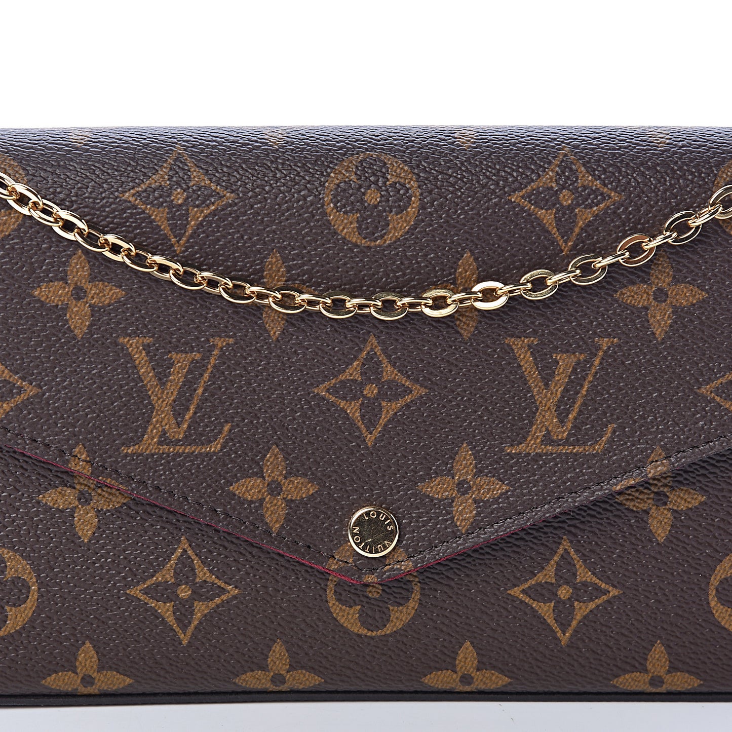 Monogram Pochette Felicie Chain Wallet Fuchsia