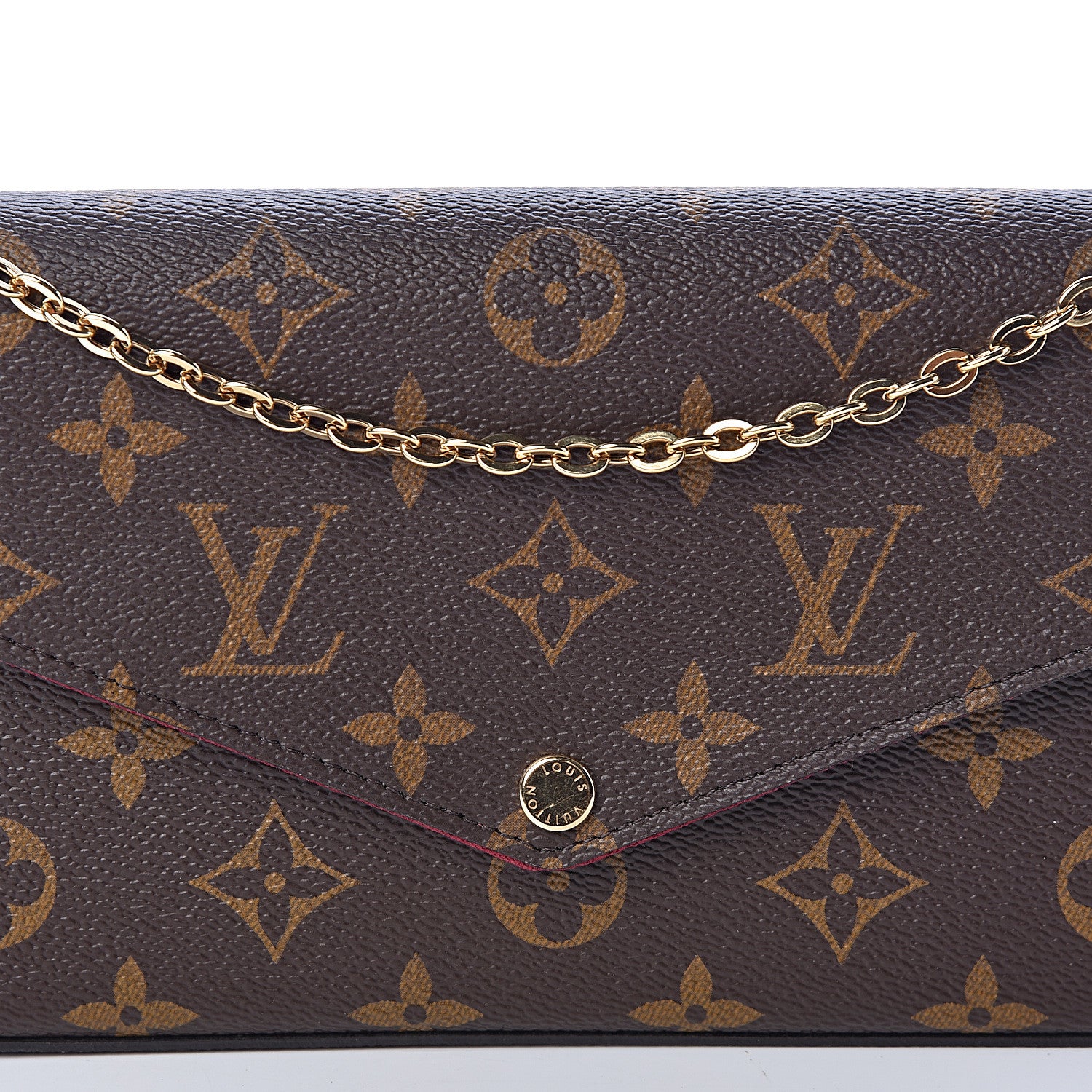 Louis Vuitton Monogram Pochette Felicie Chain Wallet Fuchsia 8 of 10