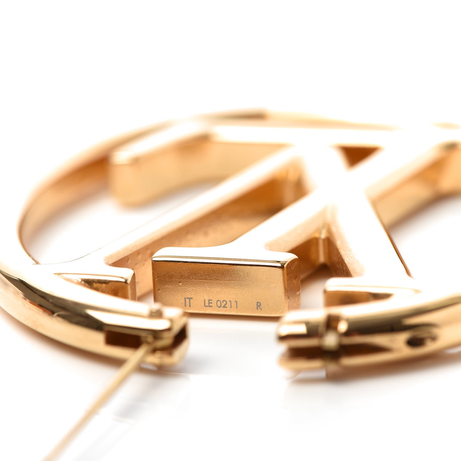 Louis Vuitton Metal Louise Hoop Earrings Gold 4 of 6