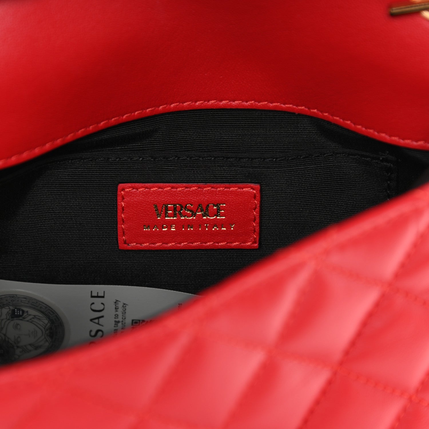 Versace Nappa Quilted Small Medusa Chain Crossbody Red 6 of 11
