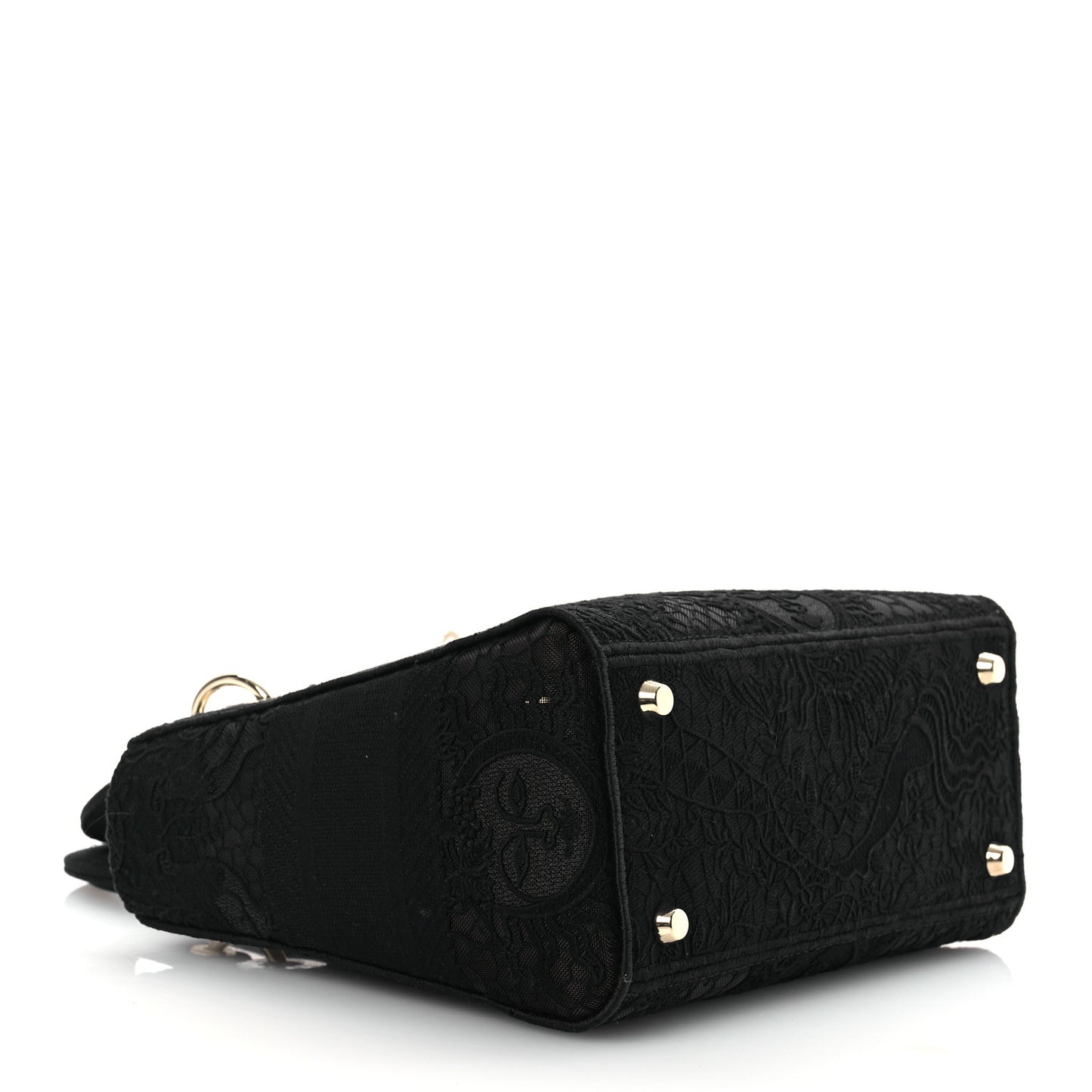 Canvas Embroidered Toile de Jouy Soleil Medium Lady D-Lite Black