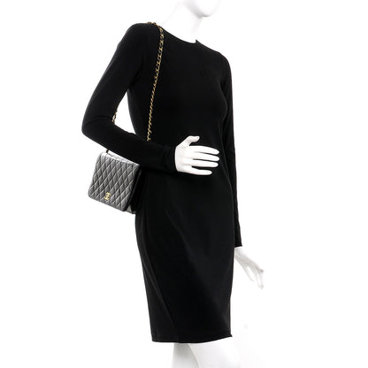 Chanel Lambskin Quilted Small Single Flap Black 2 of 9