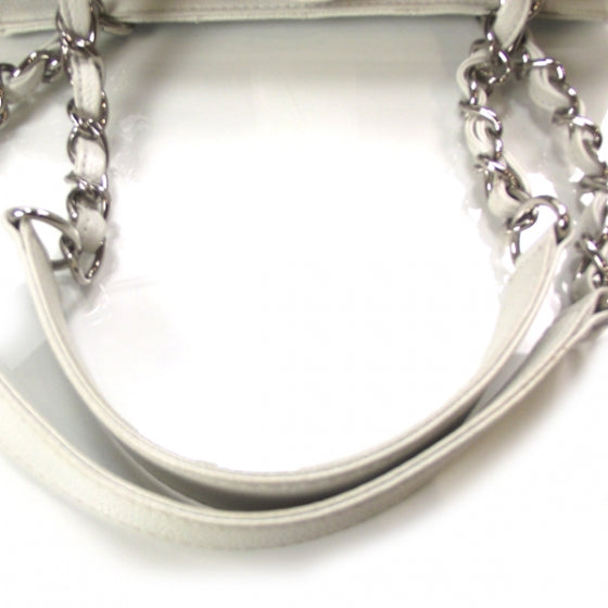 Chanel Caviar Petit Shopping Tote PST White 7 of 10