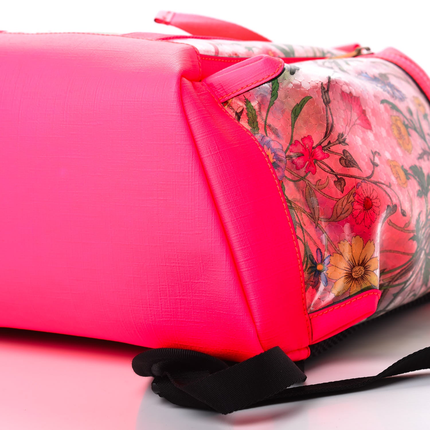 Gucci PVC Floral Double Buckle Backpack Fuchsia 9 of 9