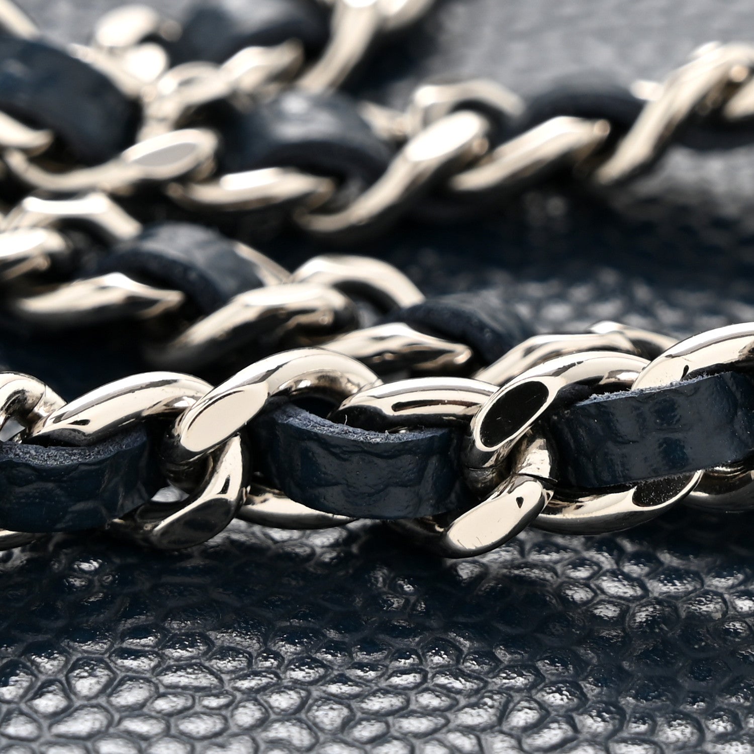 Chanel Caviar Timeless CC Wallet on Chain WOC Navy Blue 1873574