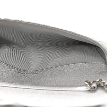 Chanel Metallic Lambskin Quilted Glasses Case With Chain Silver 5 of 11