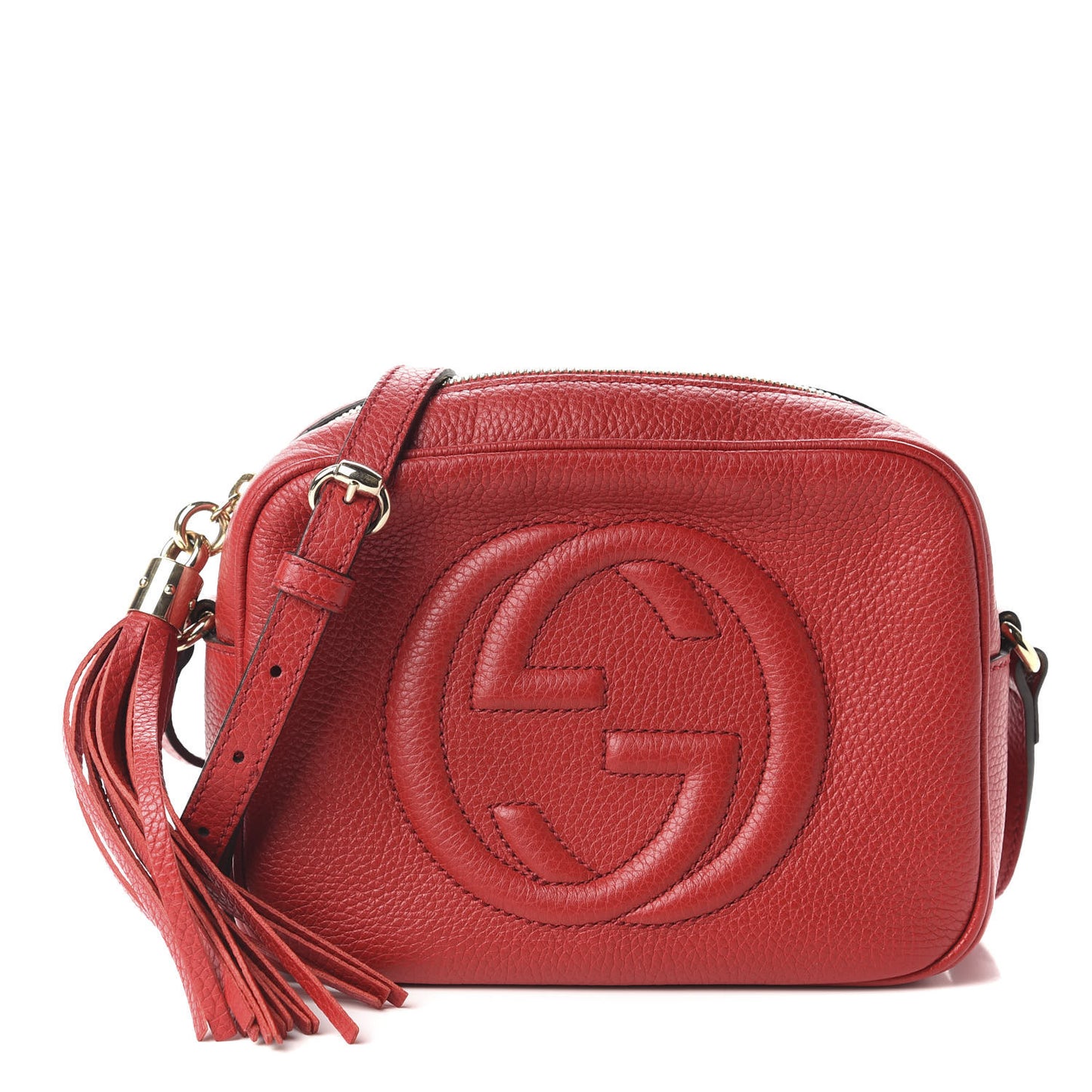 Pebbled Calfskin Small Soho Disco Bag Tabasco Red