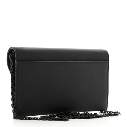 Christian Dior Ultra Matte Calfskin Saddle Chain Wallet Pouch Black 3 of 12