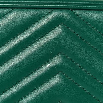 Gucci Calfskin Matelasse Sylvie Web Small GG Marmont Top Handle Shoulder Bag Emerald 12 of 18